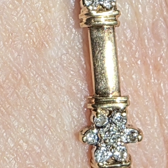 Vintage Hallmarked 10K Solid Yellow Gold Bracelet 21 Diamonds Bangle Cuff 40-80s - Picture 13 of 15